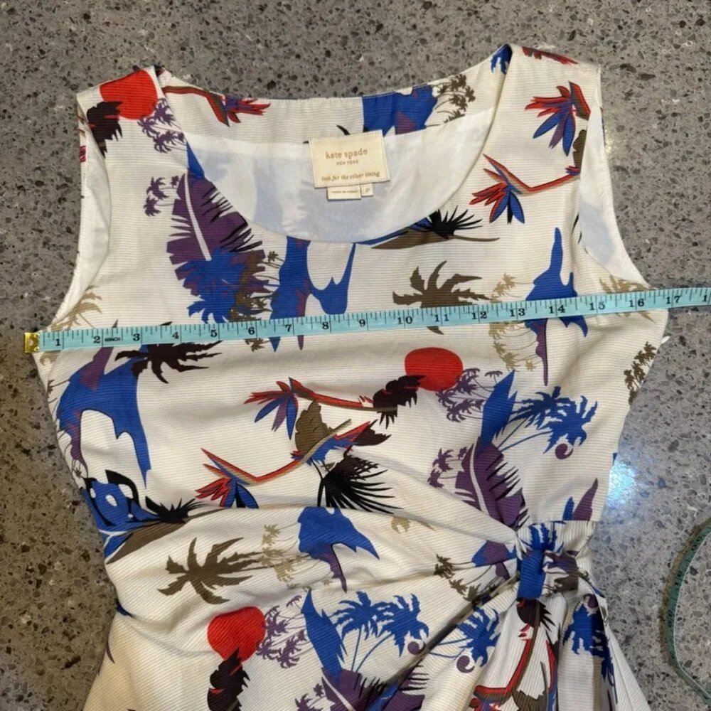 Kate Spade New York - Look‎ For the Silver Lining 100% Silk Floral Dress Size 2